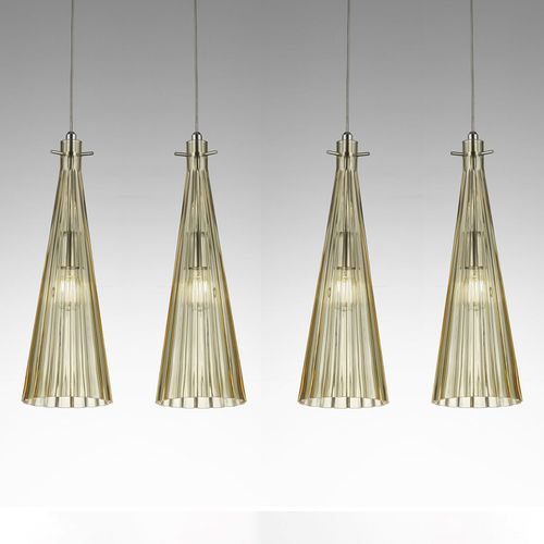 Suspension Costa Rica, À 4 Lampes, Ambre