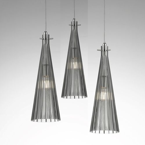 Suspension Costa Rica, À 3 Lampes, Grise