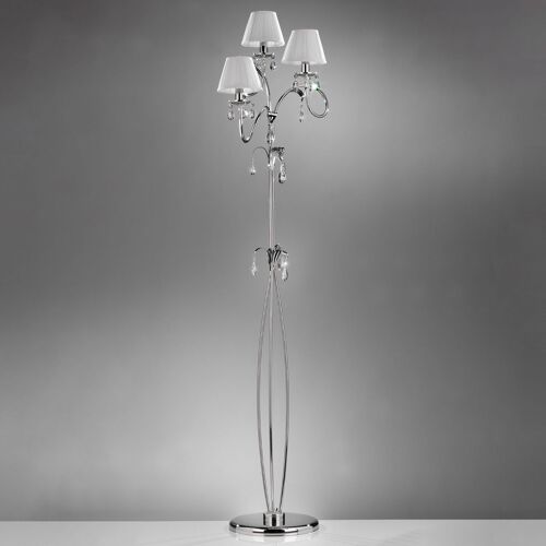 Lampadaire Jacqueline, À 3 Lampes, Blanc