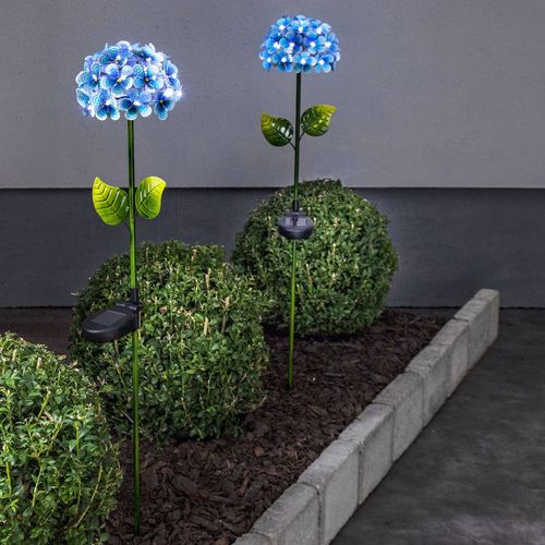 Lampe Solaire Hotensia En Forme De Fleur, Bleue