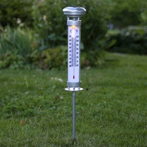 Lampe Solaire Led Celsius, Thermomètre Extérieur
