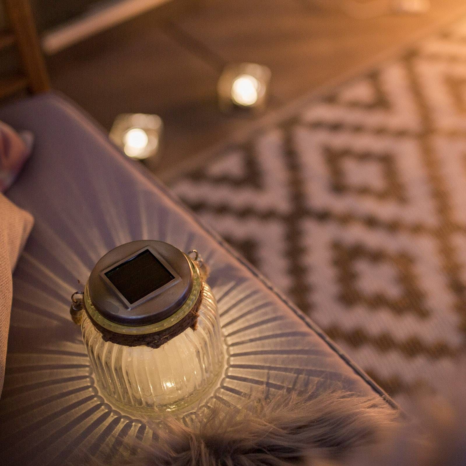 Lampe Solaire Led À Poser Jar En Verre