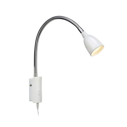 Applique Led Tulip Avec Câble Et Prise, Blanche