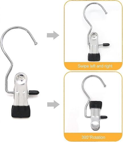 8 Pcs Blanchisserie Crochets Suspendus Clips Cintres De Bottes Titulaire Heavy Duty En Acier Inoxydable Portable Voyage Han