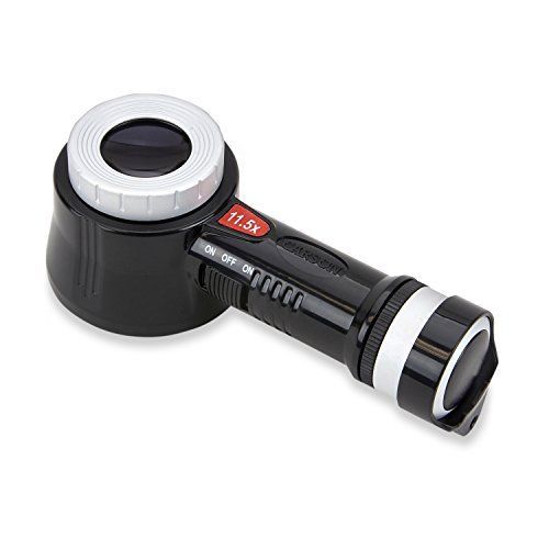 Carson MeasureLoupe loupe de mesurage avec fonction éclairage par LED et UV et un réticule de mesure, grossissement de 11,5x (CP-45)
