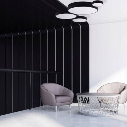 Plafonnier Cleo Diffuseur De Verre, Noir, Ø 60cm