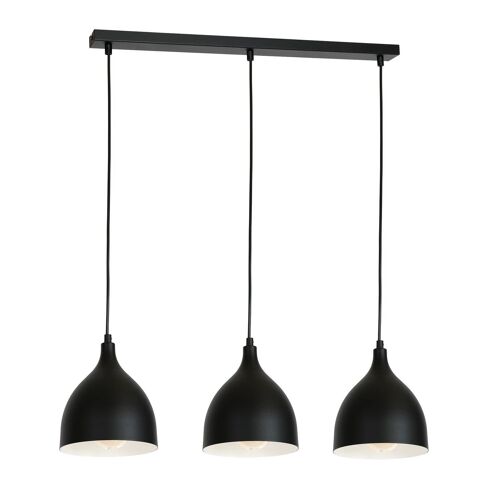 Suspension Nanu En Métal Noir, Trois Lampes