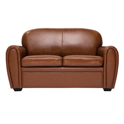 Canapé Cuir 2 Places Vintage Marron Club