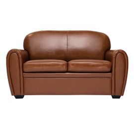 Canapé Cuir 2 Places Vintage Marron Club