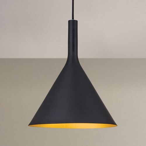 Suspension Gunda, Extérieur Noir, Intérieur Doré