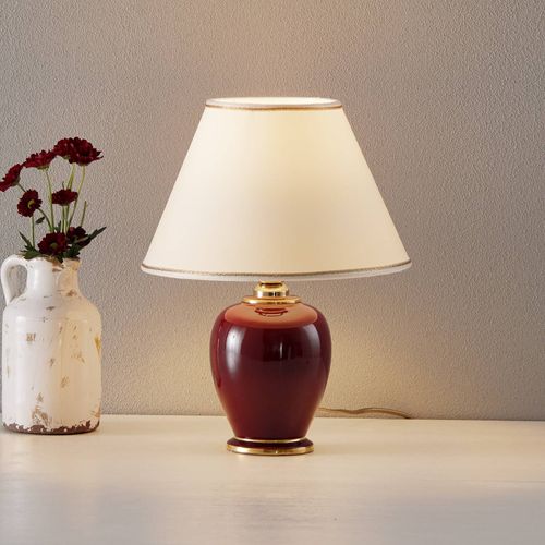 Lampe À Poser Bordeaux Hauteur 34cm Diamètre 25cm
