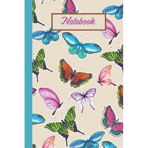 Notebook: A Fun Butterfly Themed Lined Journal Notebook For Women. Perfect To Give As A Gift To A Co-Worker Or Friend To Use As A Diary, Writing Notes Or Lists In Or Journaling.