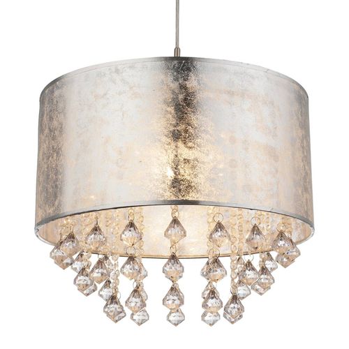 Amy - Suspension Textile Argentée Avec Suspension