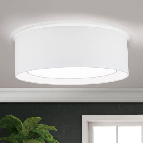 Plafonnier Rond En Tissu Antoni, Blanc