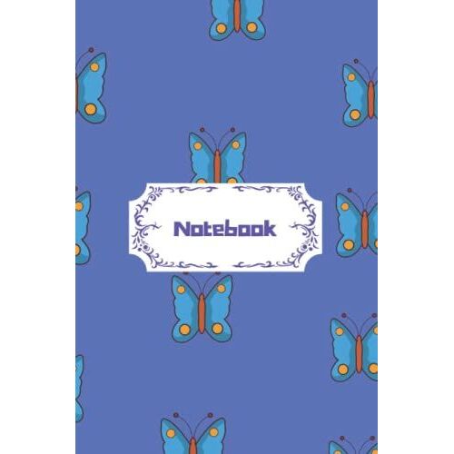 Cartoon Butterfly Notebook: Blank Lined Blue Butterfly Journal To Write In