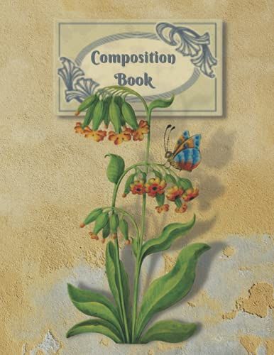 Composition Book: Vintage Flower Notebook, Journal - St. Peter's Keys With S Butterfly