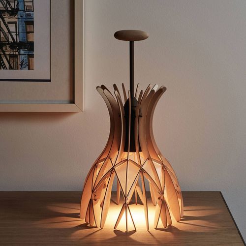 Bover Domita M/36 Lampe À Poser Bois, Brune/Hêtre