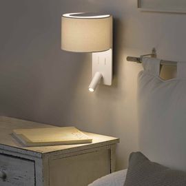 Applique Fold Avec Liseuse Led, Blanche