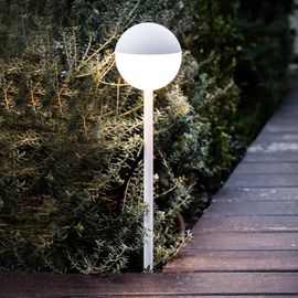 Borne Lumineuse Led Piccola Avec Piquet En Blanc