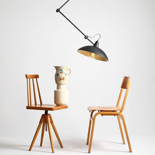 Plafonnier 808 Réglable À 1 Lampe Noir/Doré