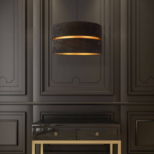 Suspension Duo, Noire/Dorée, Ø40 Cm, À 1 Lampe