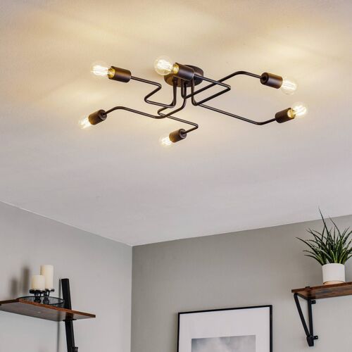 Plafonnier Tube À 6 Lampes Noir