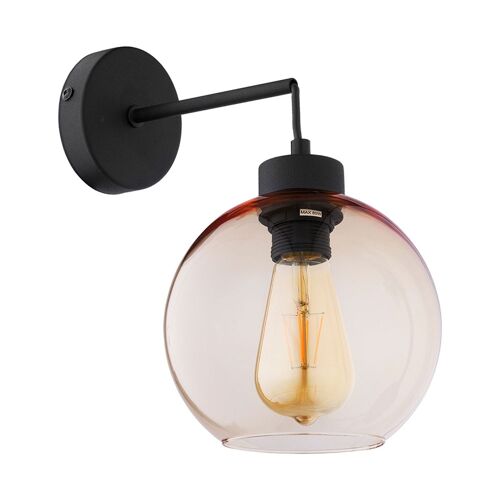 Applique Cubus En Verre, Noire/Ambre