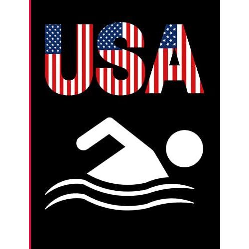 Usa Swimming Composition Notebook: College Ruled Lined Pages