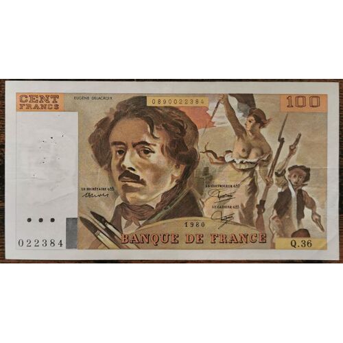 Billet 100 Francs Eugène Delacroix 1980 France Q.36