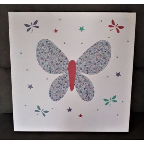 Tableau / Veilleuse papillon avec éclairage à led 40 x 40 x 2,5 cm