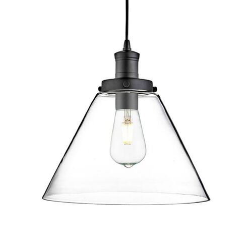 Suspension En Verre Pyramide Moderne, Noire