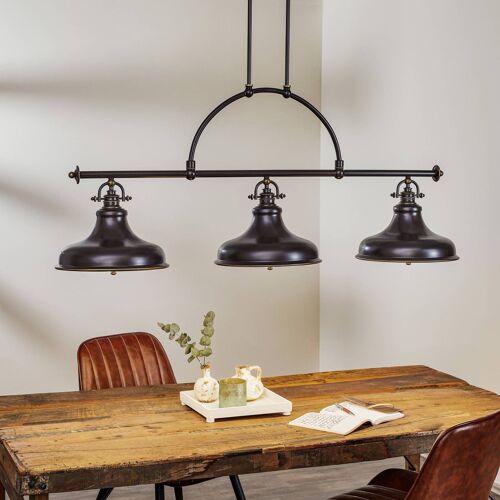 Suspension Emery Style Industriel Bronze 3 Lampes