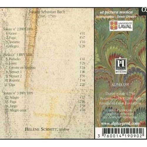 Sonates Et Partitas Pour Violon Seul Vol. 2 : Sonate No. 2 Bwv 1003, Sonate No. 3 Bwv 1005, Partita No. 3 Bwv 1006