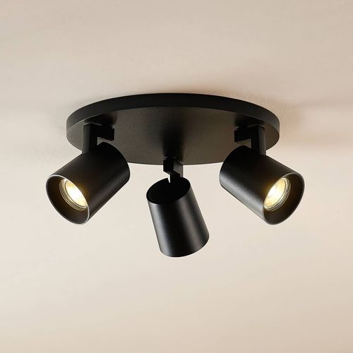 Arcchio Iavo Spot Pour Plafond Rond 3 Lampes Noir