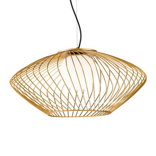 Suspension Plec Avec Abat-Jour Cage En Doré