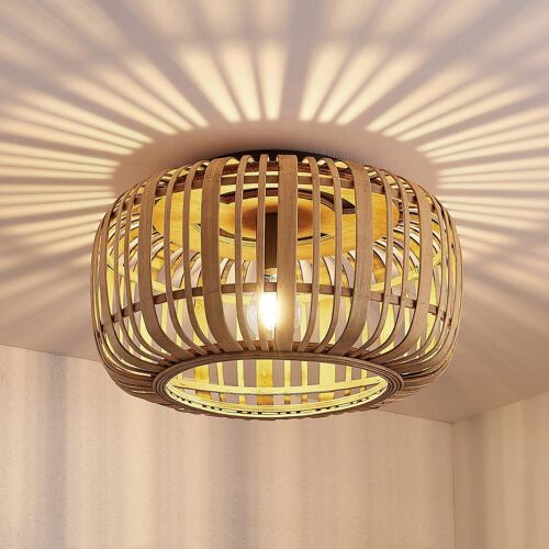 Lindby Canyana Plafonnier En Rotin, Naturel