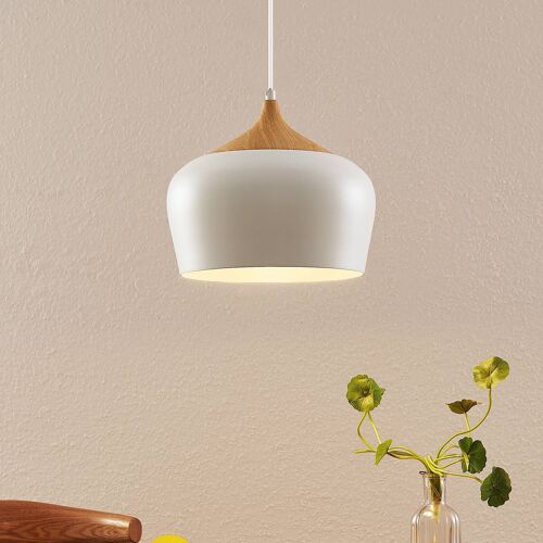 Lindby Vilsera Suspension En Blanc Détail En Bois