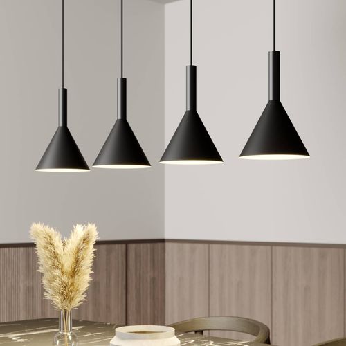 Arcchio Tadej Suspension À 4 Lampes, Noire-Blanche