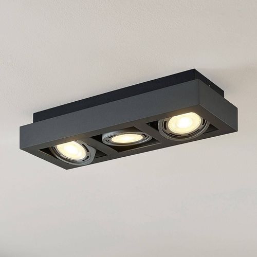 Spot Pour Plafond Led Ronka, 3 Lampes, Gris Foncé