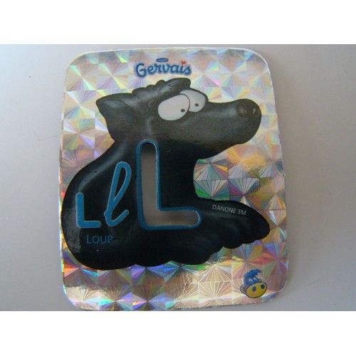 Magnet Série Brillante Danone Petit Gervais Magnet Alphabet Lettre L Loup Pochoir