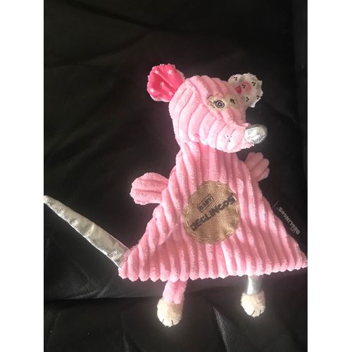 Doudou Souris Plat Rose Argenté Coquelicos Les Deglingos