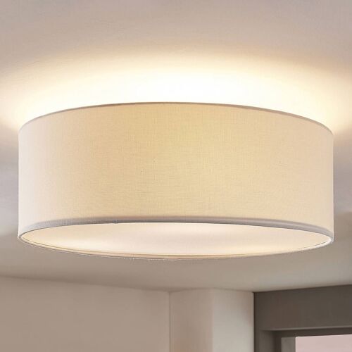 Plafonnier En Tissu Mariat Abat-Jour En Lin Rond
