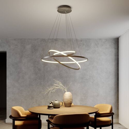 Suspension Led Ezana En Trois Anneaux, Nickel