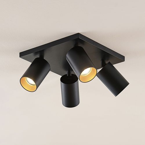 Arcchio Brinja Spot, Angulaire, Noir-Doré 4 Lampes
