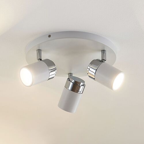Plafonnier Rond Salle De Bains Kardo Blanc, Chrome