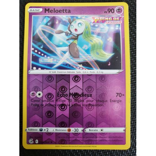Carte Pokemon Meloetta 124 / 264 Épée Et Bouclier 8 Poing De Fusion Reverse