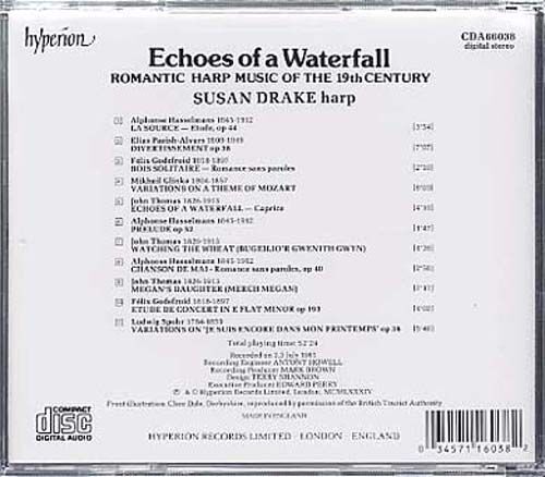 Echoes Of A Waterfall : Musique Pour Harpe De Hasselmans, Parish-Alvars, Godefroid, Glinka, Thoams, Spohr