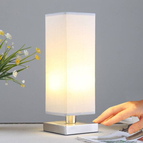 Julina - Lampe De Chevet En Textile Gris Clair