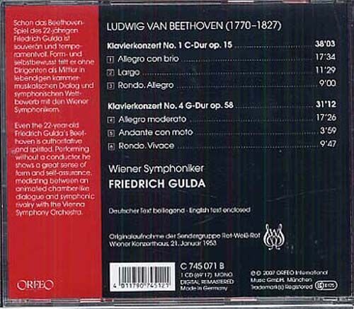 Concertos Pour Piano No. 1 Et 4 - Friedrich Gulda, Piano