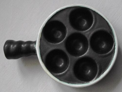 Cassolette À Escargots En Terre Cuite 6 Trous Couleur Noire Et Bleu Glacier